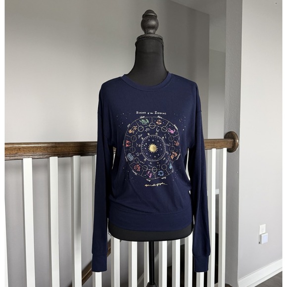 Spiritual Gangster Tops - Spiritual Gangster Long Sleeve Cropped Zodiac Astrology‎ Top Small Athleisure
